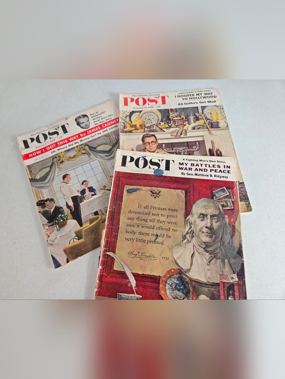 Saturday Evening Post Magazine Lot Vintage 1956 Retro Vtg